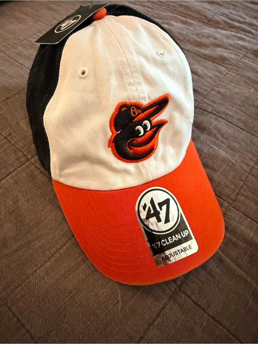 '47 Baltimore Orioles Two-Tone Cap in White & Orange